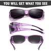 image:imageDUCO Polarized Fitover Sunglasses UV400 Protection amp HD for Unisex 8953M Clear Purple Frame Grey