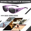 image:imageDUCO Polarized Fitover Sunglasses UV400 Protection amp HD for Unisex 8953M Clear Purple Frame Grey