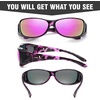 image:imageDUCO Polarized Fitover Sunglasses UV400 Protection amp HD for Unisex 8953M Purple Tortoise Frame Revo Purple