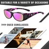 image:imageDUCO Polarized Fitover Sunglasses UV400 Protection amp HD for Unisex 8953M Purple Tortoise Frame Revo Purple