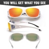 image:imageDUCO Polarized Fitover Sunglasses UV400 Protection amp HD for Unisex 8953M White Frame Revo Red Lens