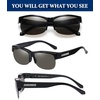 image:imageDUCO Polarized Fitover Sunglasses UV400 Protection amp HD for Unisex 8960Black Frame Grey Lens