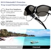 image:imageDUCO Polarized Fitover Sunglasses UV400 Protection amp HD for Unisex 8960Black Frame Grey Lens