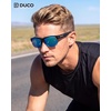 image:imageDUCO Polarized Fitover Sunglasses UV400 Protection amp HD for Unisex 8960Black Frame Revo Blue Lens