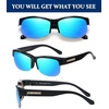 image:imageDUCO Polarized Fitover Sunglasses UV400 Protection amp HD for Unisex 8960Black Frame Revo Blue Lens