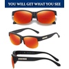 image:imageDUCO Polarized Fitover Sunglasses UV400 Protection amp HD for Unisex 8960Matte Black Frame Revo Red Lens