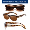 image:imageDUCO Polarized Fitover Sunglasses UV400 Protection amp HD for Unisex 8960Tortoise Frame Brown Lens