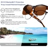 image:imageDUCO Polarized Fitover Sunglasses UV400 Protection amp HD for Unisex 8960Tortoise Frame Brown Lens