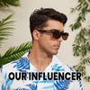 image:imageDUCO Polarized Fitover Sunglasses UV400 Protection amp HD for Unisex 8960Transparent Brown Frame Brown Lens