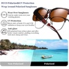 image:imageDUCO Polarized Fitover Sunglasses UV400 Protection amp HD for Unisex 8960Transparent Brown Frame Brown Lens