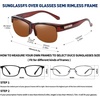 image:imageDUCO Polarized Fitover Sunglasses UV400 Protection amp HD for Unisex 8960Transparent Brown Frame Brown Lens