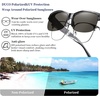 image:imageDUCO Polarized Fitover Sunglasses UV400 Protection amp HD for Unisex 8960Transparent Grey Frame Grey Lens