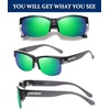 image:imageDUCO Polarized Fitover Sunglasses UV400 Protection amp HD for Unisex 8960Transparent Grey Frame Revo Green Lens