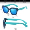 image:imageDUCO Polarized Kids Sunglasses Boys Cute Unbreakable Sunglasses for Kids UV400 Protection Age 510 K019Blue Frame Blue Temple