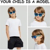 image:imageDUCO Polarized Kids Sunglasses Boys Cute Unbreakable Sunglasses for Kids UV400 Protection Age 510 K019Blue Frame Blue Temple