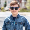 image:imageDUCO Polarized Kids Sunglasses Boys Cute Unbreakable Sunglasses for Kids UV400 Protection Age 510 K019Blue Frame Green Temple