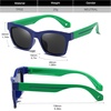 image:imageDUCO Polarized Kids Sunglasses Boys Cute Unbreakable Sunglasses for Kids UV400 Protection Age 510 K019Blue Frame Green Temple