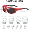 image:imageDUCO Polarized Kids Sunglasses with Strap 410 Age  22g K001  UV400 Protection Sports Glasses for Boys Girls Impactresistant Running Shades for Cycling SoftballK005red for Age 512