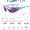 image:imageDUCO Polarized Kids Sunglasses with Strap 410 Age  22g K001  UV400 Protection Sports Glasses for Boys Girls Impactresistant Running Shades for Cycling SoftballK001pink Grey for Age 610