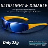image:imageDUCO Polarized Kids Sunglasses with Strap 410 Age  22g K001  UV400 Protection Sports Glasses for Boys Girls Impactresistant Running Shades for Cycling SoftballK001revo Blue for Age 610