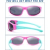 image:imageDUCO Polarized Kids Sunglasses with Strap 410 Age  22g K001  UV400 Protection Sports Glasses for Boys Girls Impactresistant Running Shades for Cycling SoftballK001pink Grey for Age 610