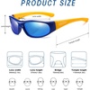 image:imageDUCO Polarized Kids Sunglasses with Strap 410 Age  22g K001  UV400 Protection Sports Glasses for Boys Girls Impactresistant Running Shades for Cycling SoftballK001revo Blue for Age 610