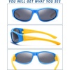 image:imageDUCO Polarized Kids Sunglasses with Strap 410 Age  22g K001  UV400 Protection Sports Glasses for Boys Girls Impactresistant Running Shades for Cycling SoftballK001blue Grey for Age 610