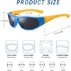 image:imageDUCO Polarized Kids Sunglasses with Strap 410 Age  22g K001  UV400 Protection Sports Glasses for Boys Girls Impactresistant Running Shades for Cycling SoftballK001blue Grey for Age 610