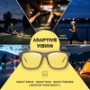 image:imageDUCO Polarized Night Vision Glasses for Men and Women Yellow Safety Driving Glasses with UV Protection and Anti GlareA02transparent Grey Frame Night Vision Lens