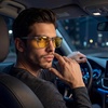 image:imageDUCO Polarized Night Vision Glasses for Men and Women Yellow Safety Driving Glasses with UV Protection and Anti GlareA02transparent Grey Frame Night Vision Lens