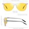 image:imageDUCO Polarized Night Vision Glasses for Men and Women Yellow Safety Driving Glasses with UV Protection and Anti GlareA03transparent Frame Silver Temple Night Vision Lens