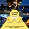 image:imageDUCO Polarized Night Vision Glasses for Men and Women Yellow Safety Driving Glasses with UV Protection and Anti GlareA03transparent Frame Silver Temple Night Vision Lens