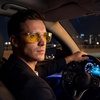 image:imageDUCO Polarized Night Vision Glasses for Men and Women Yellow Safety Driving Glasses with UV Protection and Anti GlareA03transparent Frame Silver Temple Night Vision Lens