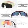 image:imageDUCO Polarized Sports Cycling Sunglasses for Men with 5 Interchangeable Lenses for Running Golf Fishing Hiking Baseball 0020 0021Red