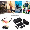 image:imageDUCO Polarized Sports Cycling Sunglasses for Men with 5 Interchangeable Lenses for Running Golf Fishing Hiking Baseball 0020 0021Red