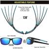 image:imageDUCO Polarized Sports Sunglasses for Men Women UV400 Protection Sun Glasses for Cycling Fishing Running and Driving F101Black Blue Frame Revo Blue Lens