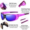 image:imageDUCO Polarized Sports Sunglasses for Men Women UV400 Protection Sun Glasses for Cycling Fishing Running and Driving F101Black Purple Frame Revo Blue Lens