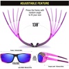 image:imageDUCO Polarized Sports Sunglasses for Men Women UV400 Protection Sun Glasses for Cycling Fishing Running and Driving F101Black Purple Frame Revo Blue Lens