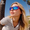 image:imageDUCO Polarized Sports Sunglasses for Men Women UV400 Protection Sun Glasses for Cycling Fishing Running and Driving F101Black Purple Frame Revo Blue Lens