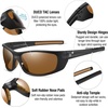 image:imageDUCO Polarized Sports Sunglasses for Men Women UV400 Protection Sun Glasses for Cycling Fishing Running and Driving F101Matte Black Frame Brown Lens