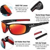 image:imageDUCO Polarized Sports Sunglasses for Men Women UV400 Protection Sun Glasses for Cycling Fishing Running and Driving F101Shine Black Frame Revo Orange Lens