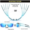 image:imageDUCO Polarized Sports Sunglasses for Men Women UV400 Protection Sun Glasses for Cycling Fishing Running and Driving F101Transparent Blue Frame Revo Blue Lens
