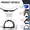 image:imageDUCO Polarized Sports Sunglasses for Men and Women Protection Ideal for Fishing Cycling and Running Mountain Biking DC0046Black Frame Revo Blue Lens