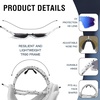 image:imageDUCO Polarized Sports Sunglasses for Men and Women Protection Ideal for Fishing Cycling and Running Mountain Biking DC0046White Frame Black Dot Revo Blue Lens