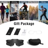 image:imageDUCO Polarized Sports Sunglasses for Men and Women UV400 Lightweight Durable for Cycling Baseball Fishing Running DC0045Black Frame Black Temple Gray Lens