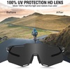 image:imageDUCO Polarized Sports Sunglasses for Men and Women UV400 Lightweight Durable for Cycling Baseball Fishing Running DC0045Black Frame Black Temple Gray Lens