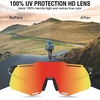 image:imageDUCO Polarized Sports Sunglasses for Men and Women UV400 Lightweight Durable for Cycling Baseball Fishing Running DC0045Black Frame Black Temple Revo Orange Lens