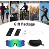 image:imageDUCO Polarized Sports Sunglasses for Men and Women UV400 Lightweight Durable for Cycling Baseball Fishing Running DC0045Black Frame Green Temple Revo Green Lens