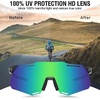 image:imageDUCO Polarized Sports Sunglasses for Men and Women UV400 Lightweight Durable for Cycling Baseball Fishing Running DC0045Black Frame Green Temple Revo Green Lens