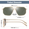 image:imageDUCO Polarized Sunglasses Men Women Retro Classic Square Sun Glasses Oversized Vintage Metal Frame Trendy Shades DC3032Gold Frame Green Lens
